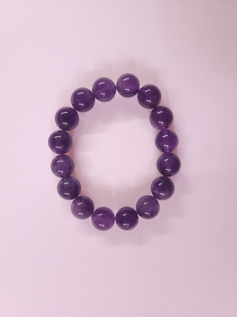 High Quality Amethyst Beaded Stretch Bracelet
